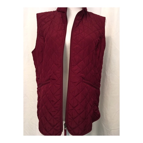 Van Heusen Quilted Large Maroon Vest - Picture 2 of 3